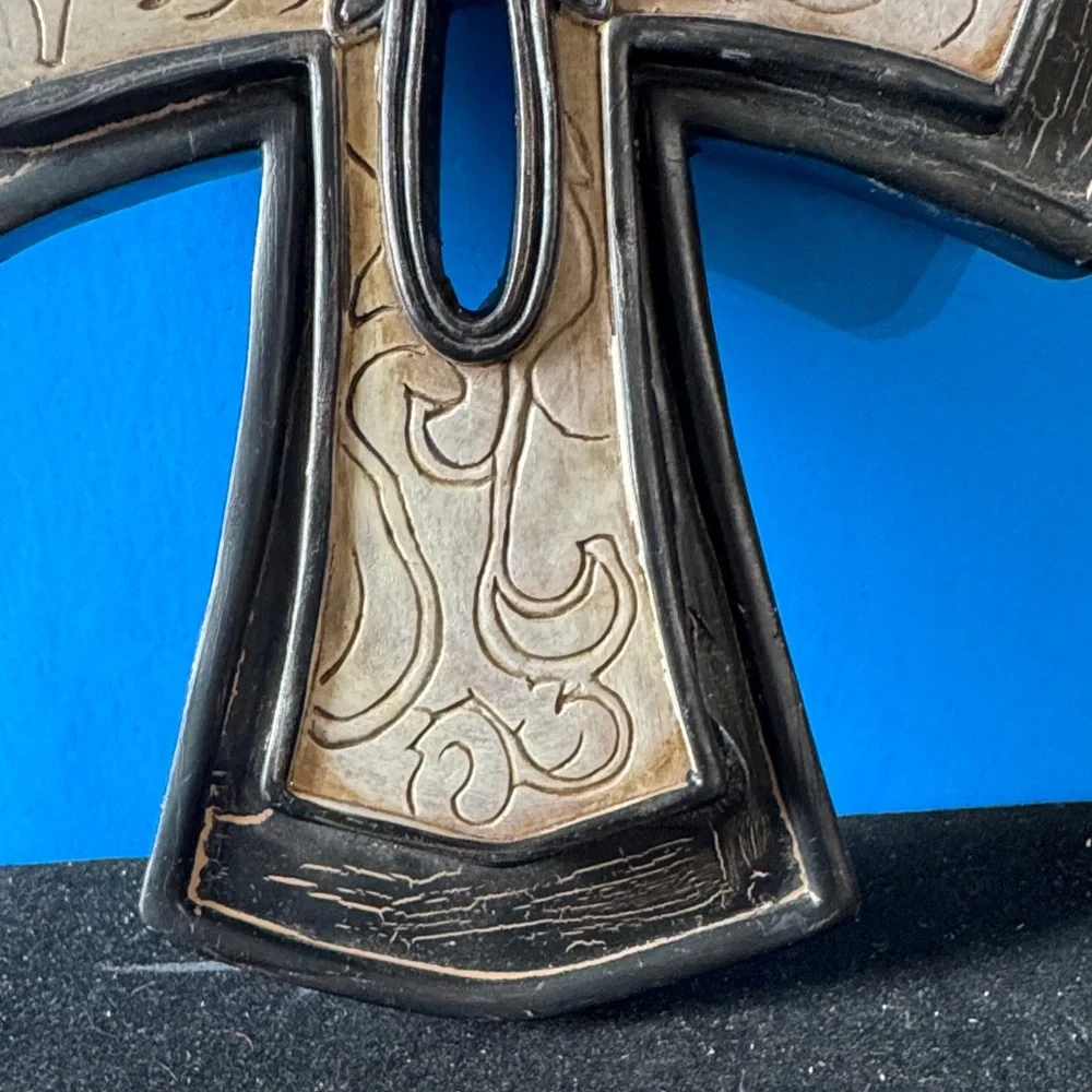 Decorative Black and Gold Cross